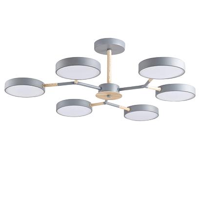 5651/99cl ledio ln23 серый, дерево светильник потолочный led 108w 5385лм 3000-6000к 220v brad, доставка по Казахстану 