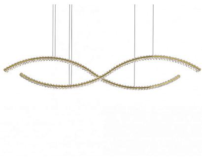 newport 8240 8242/160 gold , подвесной светильник, gold сlear crystal l160*16*h20.5/250 cm led strip 80w 3100k  8800 lm, доставка по Казахстану 