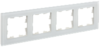 BRITE Рамка 4-мест. РУ-4-2-Бр стекло бел. матовый IEK 