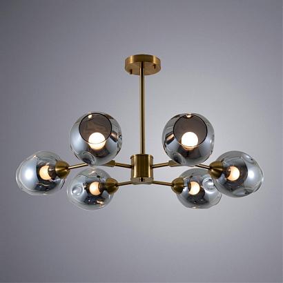 купить Потолочная люстра Arte Lamp Yuka Smoky A7759PL-6PB в Алматы, svet.kz, доставка по Казахстану 