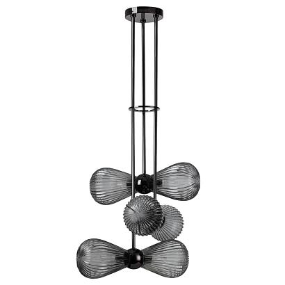 люстры 5417/6 modern odl_ex23 17 черный хром/дымчатый/металл/стекло подвес e14 6*40w elica, доставка по Казахстану 