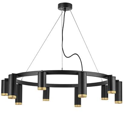 lr02037587540 подвесной светильник rullo 10х50w gu10 черный (571020+214437-5+214487-5+203440-10), доставка по Казахстану 