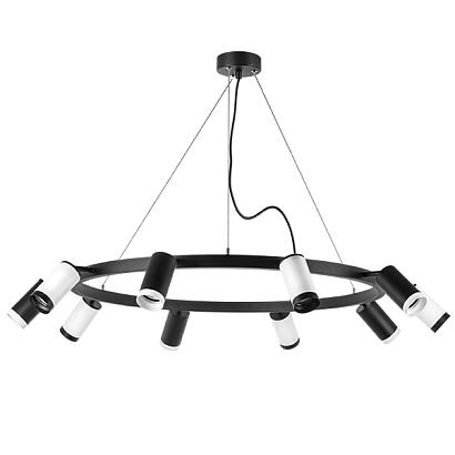 люстры lr02037536576 подвесной светильник rullo 10х50w gu10 черный/белый (571020+214437-5+214436-5+203437-5+203436-5), доставка по Казахстану 