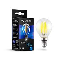 Лампа светодиодная филаментная Voltega E14 6W 4000К прозрачная VG10-G1E14cold6W-F 7022 купить в Алматы svet.kz