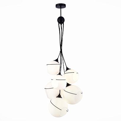 люстры светильник подвесной черный/белый e27 6*60w satturo, доставка по Казахстану 