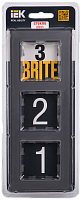 BRITE Рамка 3-мест. РУ-3-2-БрСе стекло сер. IEK 