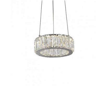 newport 8240 8240/20 chrome , подвесной светильник, chrome clear crystal d20*h7,6/500 cm led strip 12w 3100k 1320lm, доставка по Казахстану 