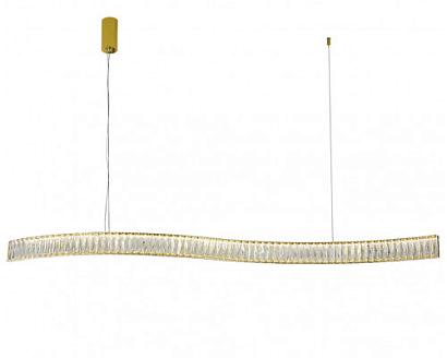 newport 8240 8243/150 gold new , подвесной светильник, gold сlear crystal l150*h7,6/250 cm led strip 42w 3100k 4200lm, доставка по Казахстану 