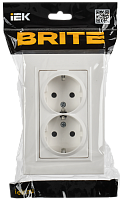 BRITE Роз. 2-я с з/к/ш пл 16А в сб. РСшПл12-3-БрБ бел. IEK 