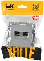 BRITE Роз. комп. 2-ая RJ45 кат.6 РК11-2-БрА алюм. IEK 