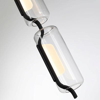 5003/20l l-vision odl23 283 черный матовый/прозрачный/стекло подвес led 20w 3000k kavia, доставка по Казахстану 