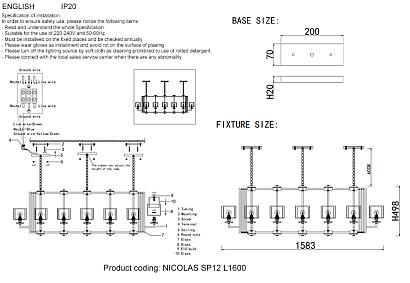 подвесной светильник crystal lux nicolas 3401/312l, доставка по Казахстану 