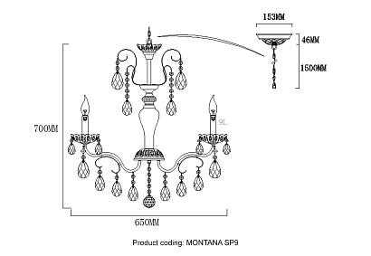 люстры люстра crystal lux montana sp9 crystal lux 2510/309, доставка по Казахстану 