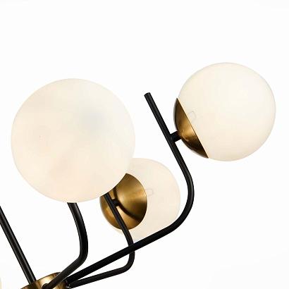 купить SLE1098-402-06 Люстра потолочная Черный, Латунь/Белый E27 6*60W CIANE в Алматы, svet.kz, доставка по Казахстану 