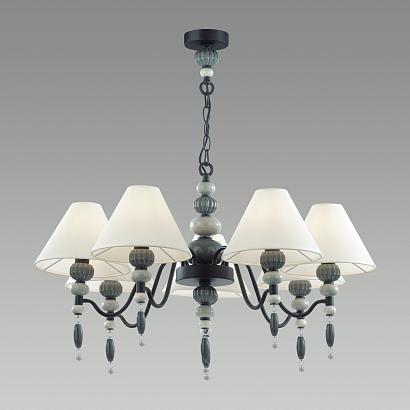 люстры 4896/7 modern odl_ex23 25 черный матов./серый/молочный металл/керамика/ткань люстра e14 7*40w sochi, доставка по Казахстану 