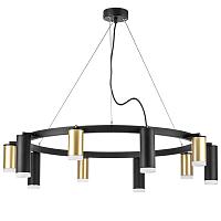 lr0204058750 подвесной светильник rullo 10х50w gu10 черный/золото (571020+214440-5+214487-5+202430-10), доставка по Казахстану 