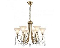 newport 4820 4826/c , люстра, french gold clear crystal matt white glass d65*h45/150 cm e14 6*60w, доставка по Казахстану 