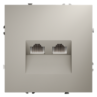Розетка компьютерная встраиваемая VOLTUM S70 двойная RJ45+RJ45 кат.6, (кашемир) VLS060203 