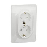 Розетка двойная Schneider Electric Unica New с/з со шторками NU206718 