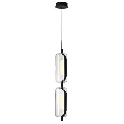 5003/20l l-vision odl23 283 черный матовый/прозрачный/стекло подвес led 20w 3000k kavia, доставка по Казахстану 