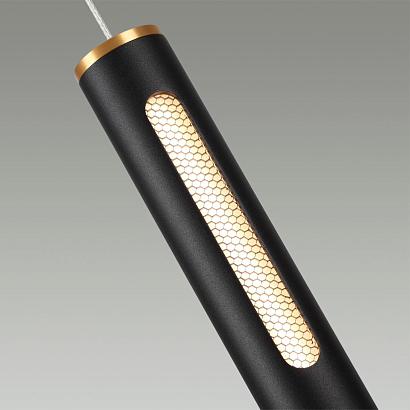 6643/7l hightech odl24 черный/золото/металл/акрил подвесной светильник ip20 led 9w 3000k 220v mali, доставка по Казахстану 