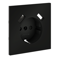 Накладка для розетки с заземлением и защитными шторками, с USB A+A, S70 (черный матовый) 