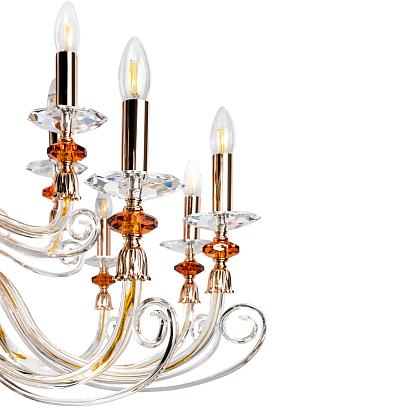 люстры люстра crystal lux catarina sp12+6 v2 gold/transparent-cognac crystal lux 1361/318, доставка по Казахстану 