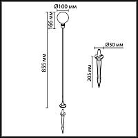 Дополнительная картинка 7121/2GLA NATURE Odeon Light Уличный светильник DANDE