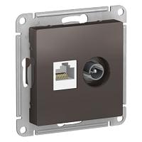 ATLASDESIGN РОЗЕТКА двойная ТВ  и  компьютерная RJ45, кат. 5Е, МОККО 