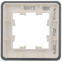 BRITE Рамка 1-мест. РУ-1-2-Бр стекло бел. RE IEK 