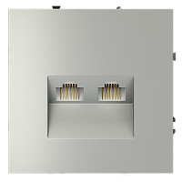 Розетка компьютерная встраиваемая VOLTUM S70 двойная RJ45+RJ45 кат.6, (сталь) VLS060205 