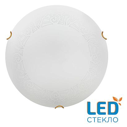 люстры 7602/dl snok sn светильник стекло/белое/золото led 48вт 4000k d405 ip20 ammonite, доставка по Казахстану 