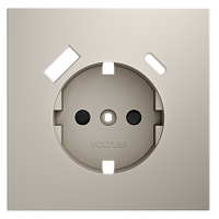 Накладка для розетки с заземлением и защитными шторками, с USB A+C, S70 (кашемир) 