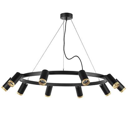 люстры lr02037040 подвесной светильник rullo 10х50w gu10 черный (571020+214437-10+203440-10), доставка по Казахстану 