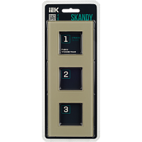 Дополнительная картинка SKANDY Рамка 3-мест. SK-F23B стекло беж. IEK