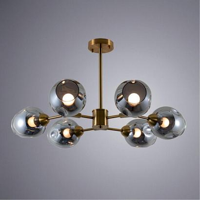 купить Потолочная люстра Arte Lamp Yuka Smoky A7759PL-6PB в Алматы, svet.kz, доставка по Казахстану 
