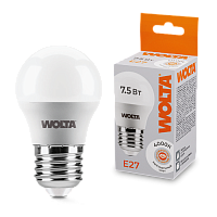 Дополнительная картинка Лампа LED WOLTA G45 7.5Вт 625лм  Е27 4000К   1/50