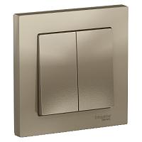 ATLASDESIGN 2 клавишный ВЫКЛЮЧАТЕЛЬ, сх.5, 10АХ, в сборе, ШАМПАНЬ 