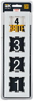 BRITE Рамка 4-мест. РУ-4-2-БрБ стекло бел. IEK 