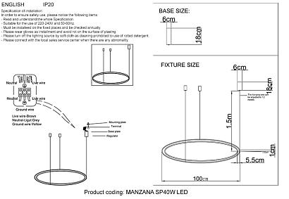 люстры подвесной светильник crystal lux manzana  2340/301n, доставка по Казахстану 