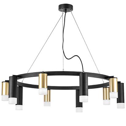 lr0204058751 подвесной светильник rullo 10х50w gu10 черный/золото (571020+214440-5+214487-5+202431-10), доставка по Казахстану 