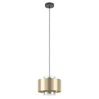 390066 подвесной потолочный светильник (люстра) duglia, 1x40w, e27, h1500, ø280, сталь, черный/сталь, доставка по Казахстану 