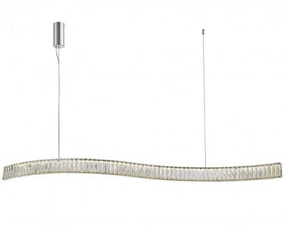 newport 8240 8243/150 , подвесной светильник, chrome сlear crystal l150*h7,6/250 cm led strip 42w 3100k 4200lm, доставка по Казахстану 