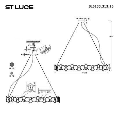 люстры sl6133.313.16 светильник подвесной st-luce swatch, доставка по Казахстану 