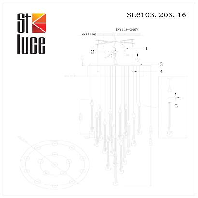 подвесная светодиодная люстра st luce faenza sl6103.203.16, доставка по Казахстану 