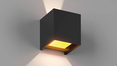 Настенный светильник BIG-KUB, черн., 12Вт, 3000K, IP65, LWA803L-BL-WW