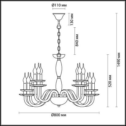подвесная люстра odeon light capri 4187/12, доставка по Казахстану 