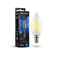 Лампа светодиодная филаментная Voltega E14 6W 4000К прозрачная VG10-CC1E14cold6W-F 7028 купить в Алматы svet.kz