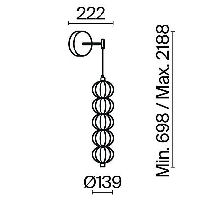 С 1 плафоном на стену Настенный светильник (бра) Maytoni MOD216WL-L10G3K, доставка по Казахстану 
