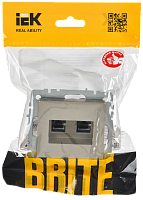 BRITE Роз. комп. 2-ая RJ45 кат.6 РК11-2-БрШ шамп. IEK 